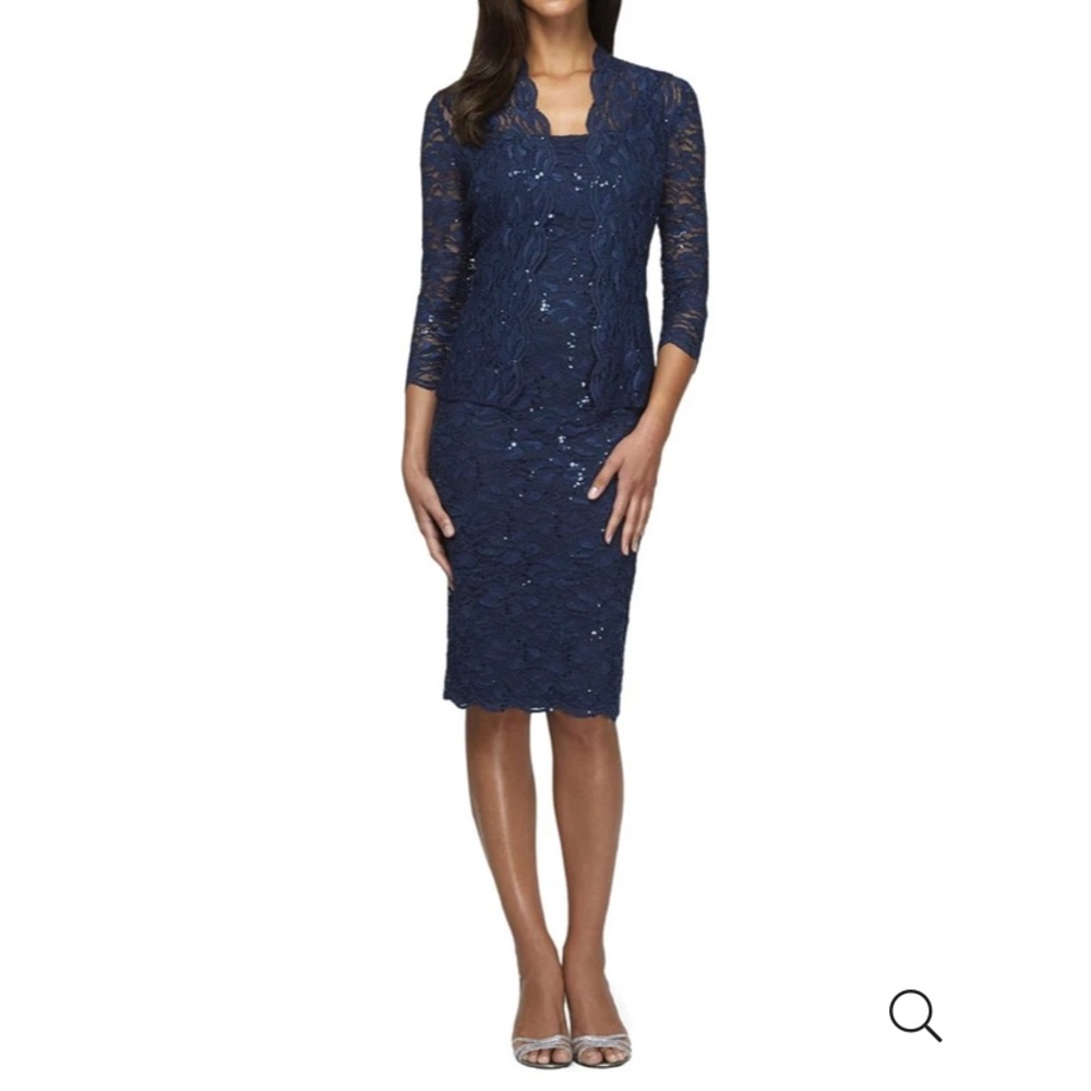 Navy blue Alex Evening dress with jacket